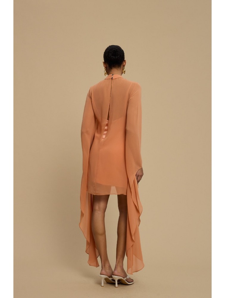 LA CHAINE Almea Dress Peach Πορτοκαλί Μίνι Φόρεμα