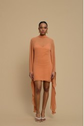 LA CHAINE Almea Dress Peach Πορτοκαλί Μίνι Φόρεμα