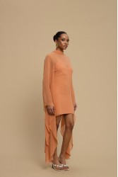 LA CHAINE Almea Dress Peach Πορτοκαλί Μίνι Φόρεμα