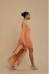 LA CHAINE Almea Dress Peach Πορτοκαλί Μίνι Φόρεμα