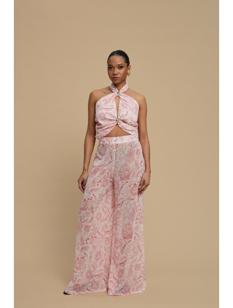 LA CHAINE Ammoudia Pant Vintage Rose Ροζ Παντελόνα