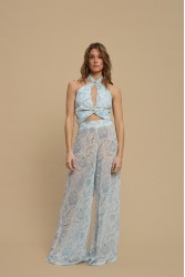 LA CHAINE Ammoudia Top Vintage Blue Μπλε Τοπ