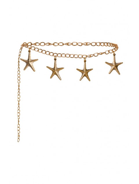 LA CHAINE Asterias Chain Belt Χρυσή Ζώνη με Αστερίες