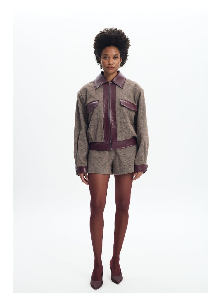 LA CHAINE Calia Bomber Cherry Lacquer Κερασί Μπόμπερ Τζάκετ