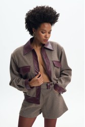LA CHAINE Calia Bomber Cherry Lacquer Κερασί Μπόμπερ Τζάκετ