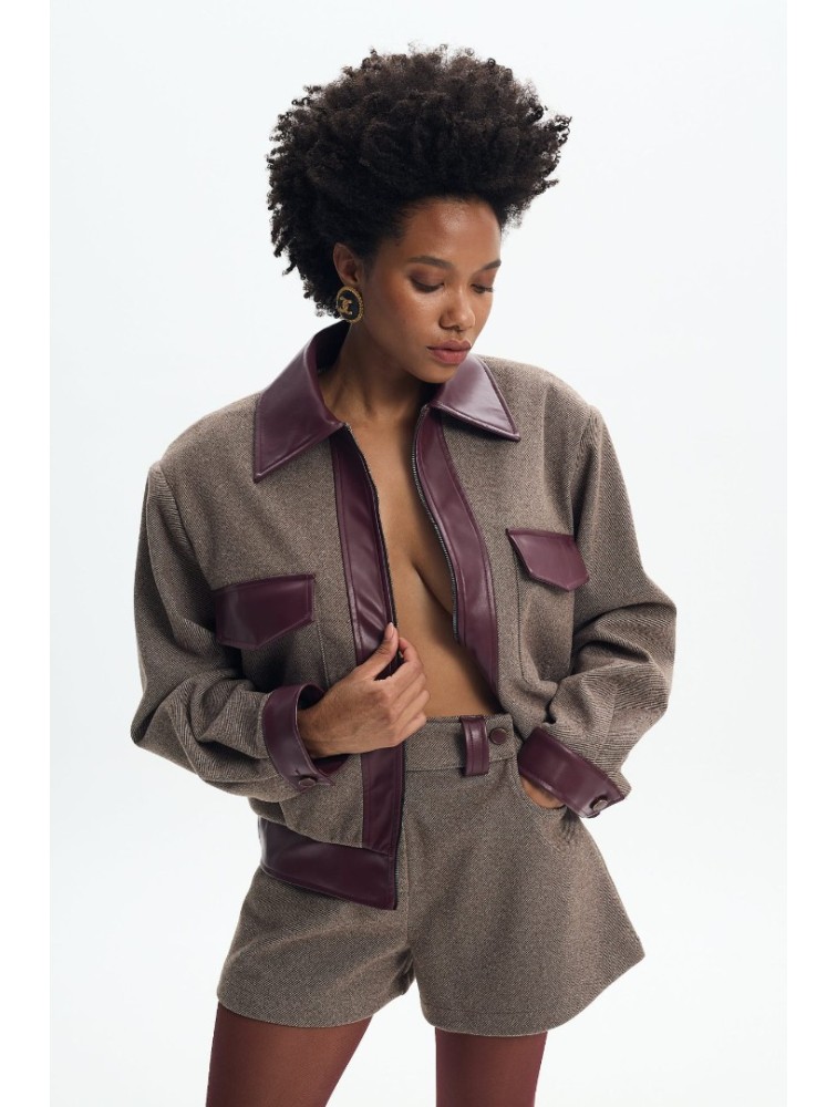 LA CHAINE Calia Bomber Cherry Lacquer Κερασί Μπόμπερ Τζάκετ
