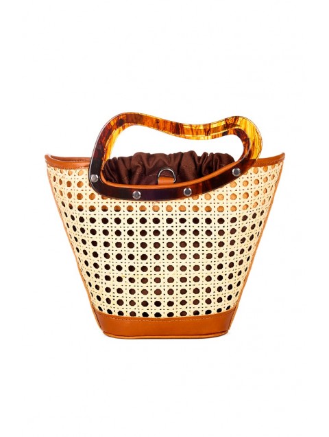 LA CHAINE Clarity Bag Brown Mini Καφέ Τσάντα Rattan