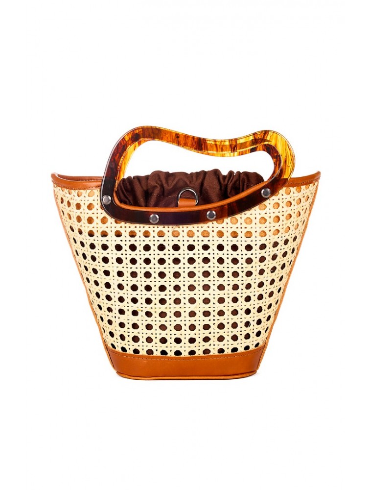 LA CHAINE Clarity Bag Brown Mini Καφέ Τσάντα Rattan
