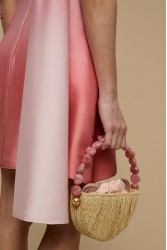 LA CHAINE Coralia Bag Dusty Pink Bag with Pink Beads