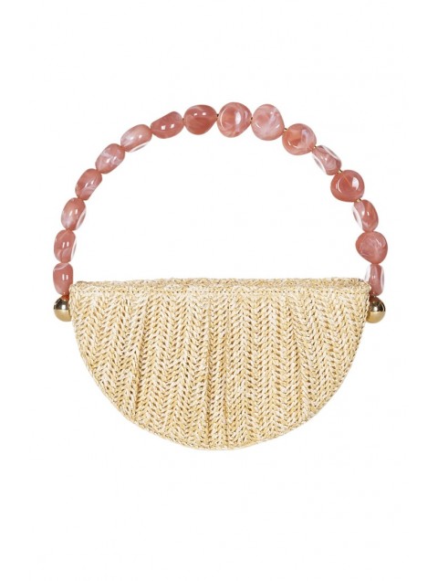 LA CHAINE Coralia Bag Dusty Pink Bag with Pink Beads