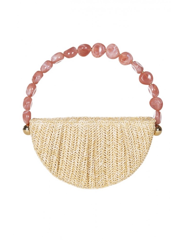 LA CHAINE Coralia Bag Dusty Pink Bag with Pink Beads