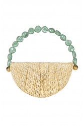LA CHAINE Coralia Bag Pistacchio Bag with Green Beads