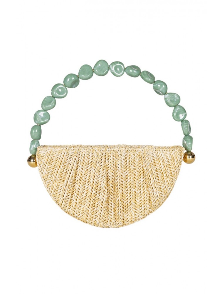 LA CHAINE Coralia Bag Pistacchio Bag with Green Beads