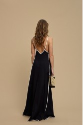 LA CHAINE Cyclades Dress Black Black Maxi Dress