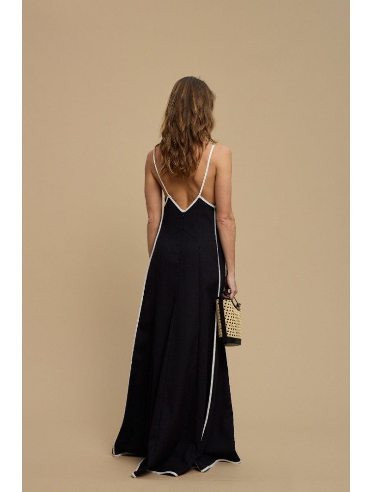 LA CHAINE Cyclades Dress Black Black Maxi Dress