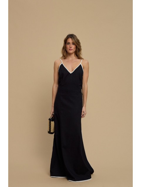 LA CHAINE Cyclades Dress Black Black Maxi Dress