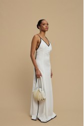 LA CHAINE Cyclades Dress White Λευκό Μάξι Φόρεμα