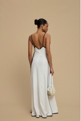 LA CHAINE Cyclades Dress White Λευκό Μάξι Φόρεμα