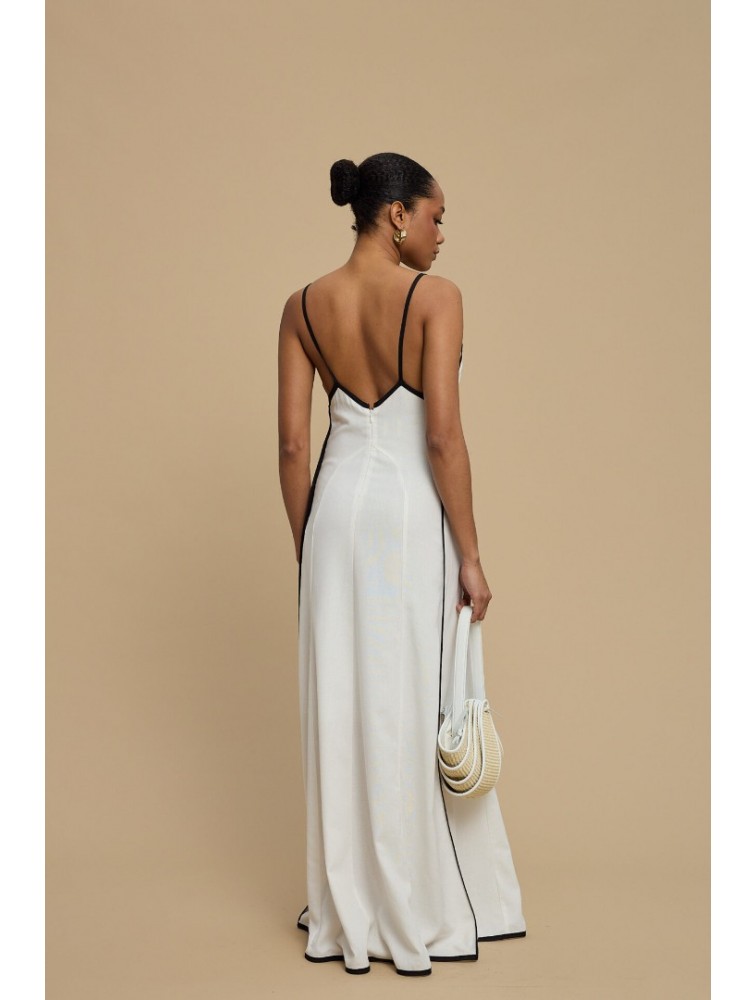 LA CHAINE Cyclades Dress White Λευκό Μάξι Φόρεμα