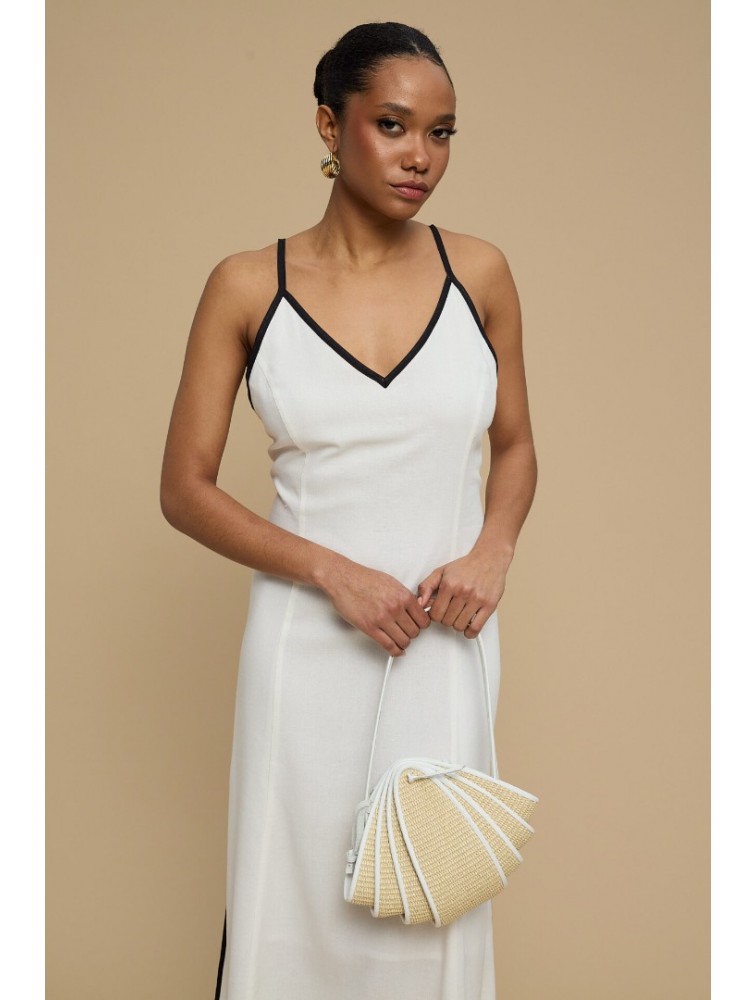 LA CHAINE Cyclades Dress White Λευκό Μάξι Φόρεμα