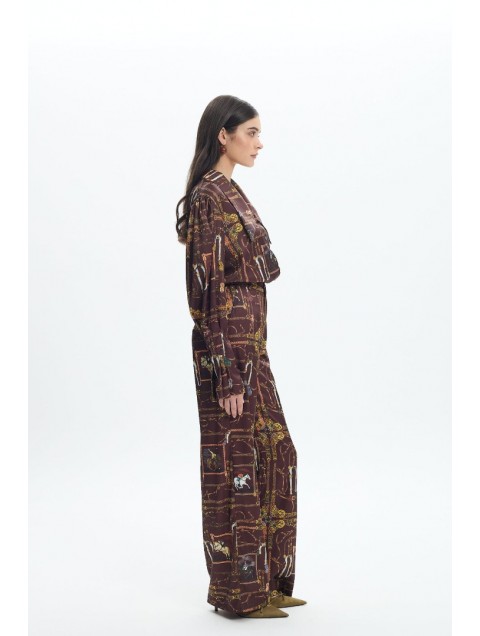 LA CHAINE Harmony Pant Brown Καφέ Παντελόνι