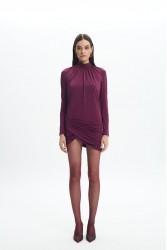 LA CHAINE Maia Mini Dress Cherry Lacquer Κερασί Μίνι Φόρεμα