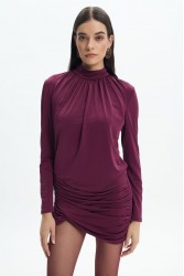 LA CHAINE Maia Mini Dress Cherry Lacquer Κερασί Μίνι Φόρεμα