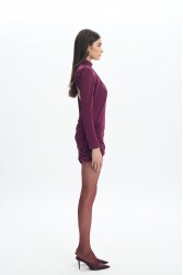 LA CHAINE Maia Mini Dress Cherry Lacquer Κερασί Μίνι Φόρεμα