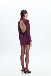 LA CHAINE Maia Mini Dress Cherry Lacquer Κερασί Μίνι Φόρεμα