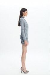 LA CHAINE Maia Mini Dress Grey Γκρι Μίνι Φόρεμα