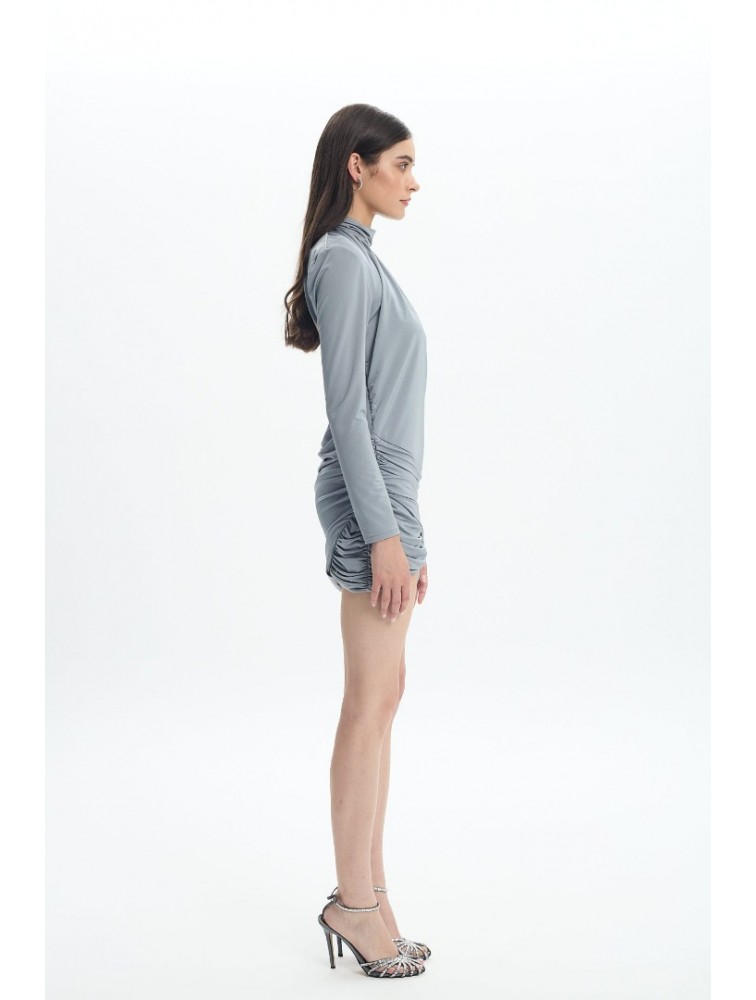 LA CHAINE Maia Mini Dress Grey Γκρι Μίνι Φόρεμα