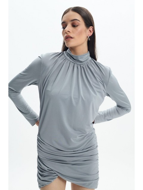 LA CHAINE Maia Mini Dress Grey Γκρι Μίνι Φόρεμα