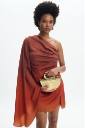 LA CHAINE Nellie Sunset Dress Μίνι Τερρακότα Φόρεμα με Ένα Ώμο