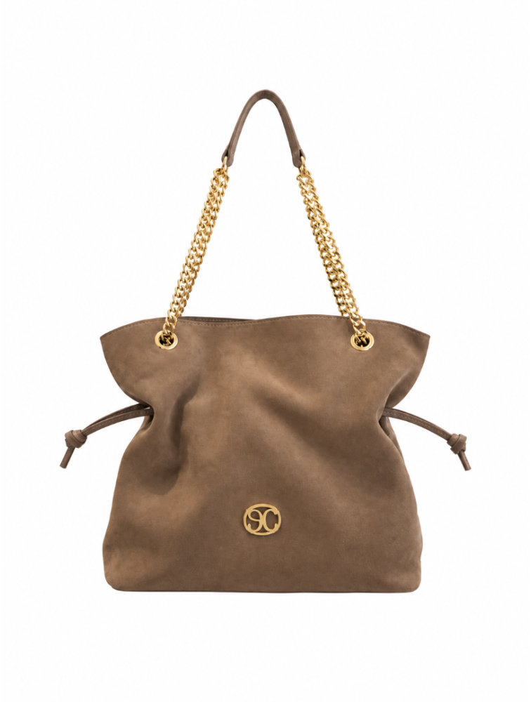 LA CHAINE Nymeria Bag Tobacco Ταμπά Σουέντ Τσάντα Ώμου