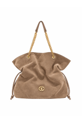 LA CHAINE Nymeria Large Bag Tobacco Ταμπά Σουέντ Τσάντα Ώμου