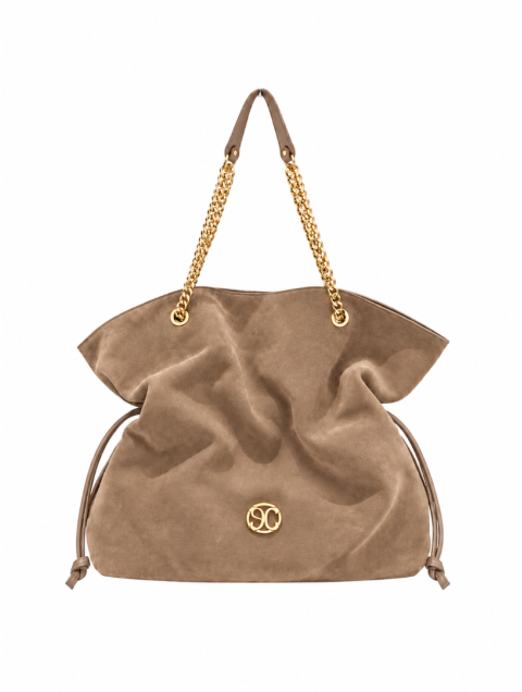 LA CHAINE Nymeria Large Bag Tobacco Ταμπά Σουέντ Τσάντα Ώμου