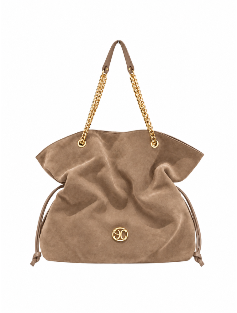 LA CHAINE Nymeria Large Bag Tobacco Ταμπά Σουέντ Τσάντα Ώμου