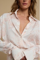 LA CHAINE Rose Shirt Epoxi Pink Σατέν Ροζ Πουκάμισο