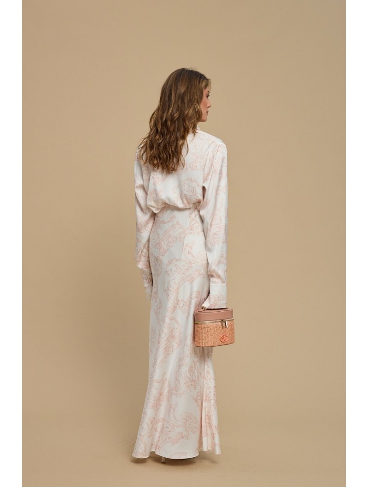 LA CHAINE Rose Shirt Epoxi Pink Σατέν Ροζ Πουκάμισο