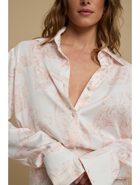 LA CHAINE Rose Shirt Epoxi Pink Σατέν Ροζ Πουκάμισο