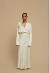 LA CHAINE Rose Shirt Epoxi Yellow Σατέν Κίτρινο Πουκάμισο