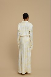 LA CHAINE Rose Shirt Epoxi Yellow Σατέν Κίτρινο Πουκάμισο
