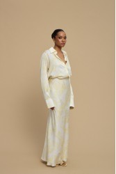 LA CHAINE Rose Shirt Epoxi Yellow Σατέν Κίτρινο Πουκάμισο