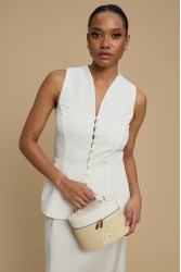 LA CHAINE Rose Vest White Λευκό Γιλέκο