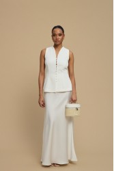 LA CHAINE Rose Vest White Λευκό Γιλέκο