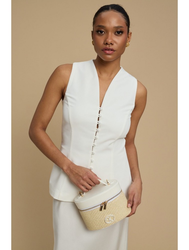 LA CHAINE Rose Vest White Λευκό Γιλέκο