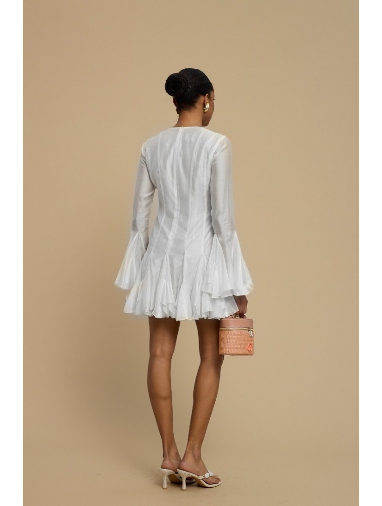 LA CHAINE Solea Dress White Λευκό Μίνι Φόρεμα