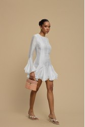 LA CHAINE Solea Dress White Λευκό Μίνι Φόρεμα
