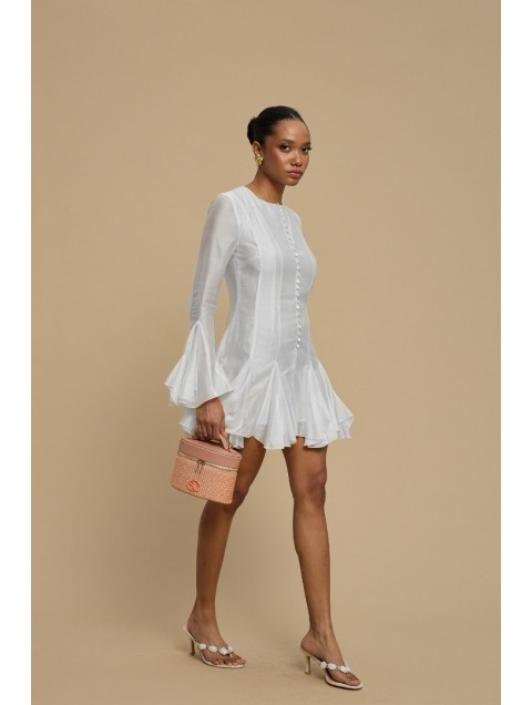 LA CHAINE Solea Dress White Λευκό Μίνι Φόρεμα