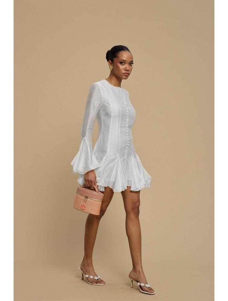LA CHAINE Solea Dress White Λευκό Μίνι Φόρεμα